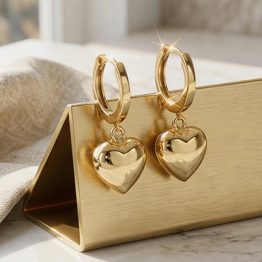 Zinc Zinc Alloy Dangle Drop Earrings Minimalist Hoop Earrings Temperament Heart-Shaped Earrings  Daily Wear