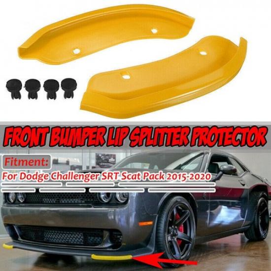 Yellow Front Splitter Bumper Lip Protector Set Fits Dodge Challenger SRT Hellcat