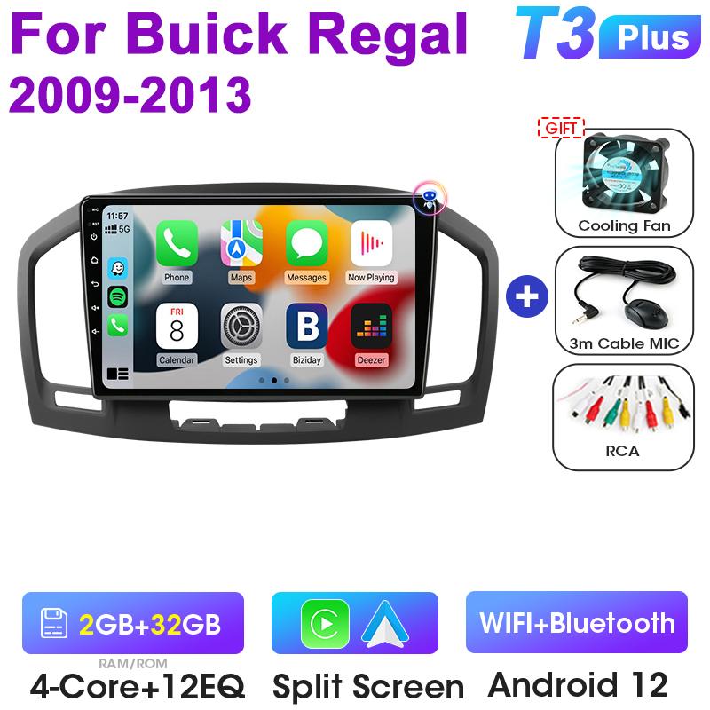 2 Din Android 12 Car Radio For Buick Regal For Opel Insignia 2009 - 2013 Multimedia Video Player GPS 4G Carplay Auto Stereo DVD
