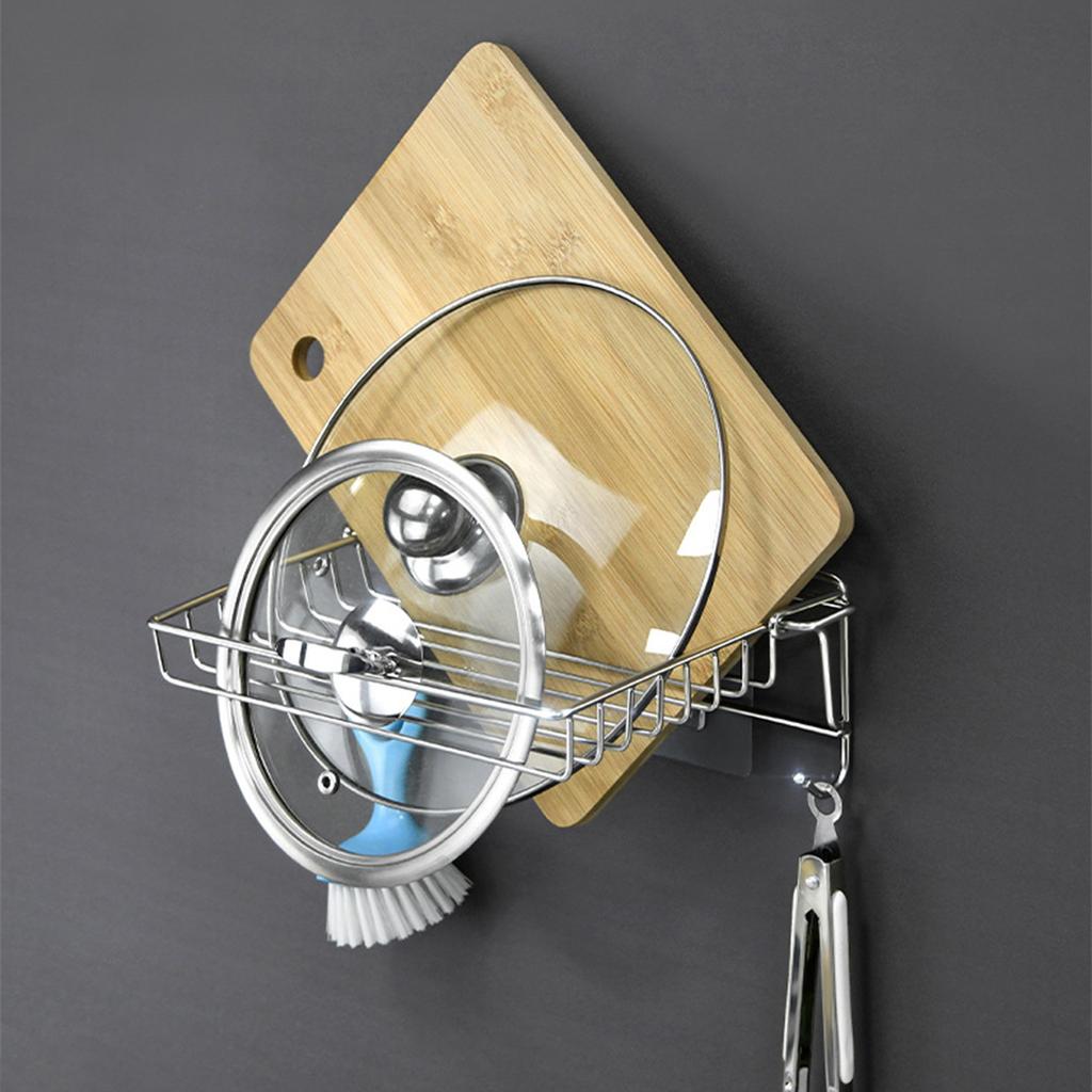 Stainless Steel Folding Storage Rack with Hook and Non Punching Bathroom Storage Rack