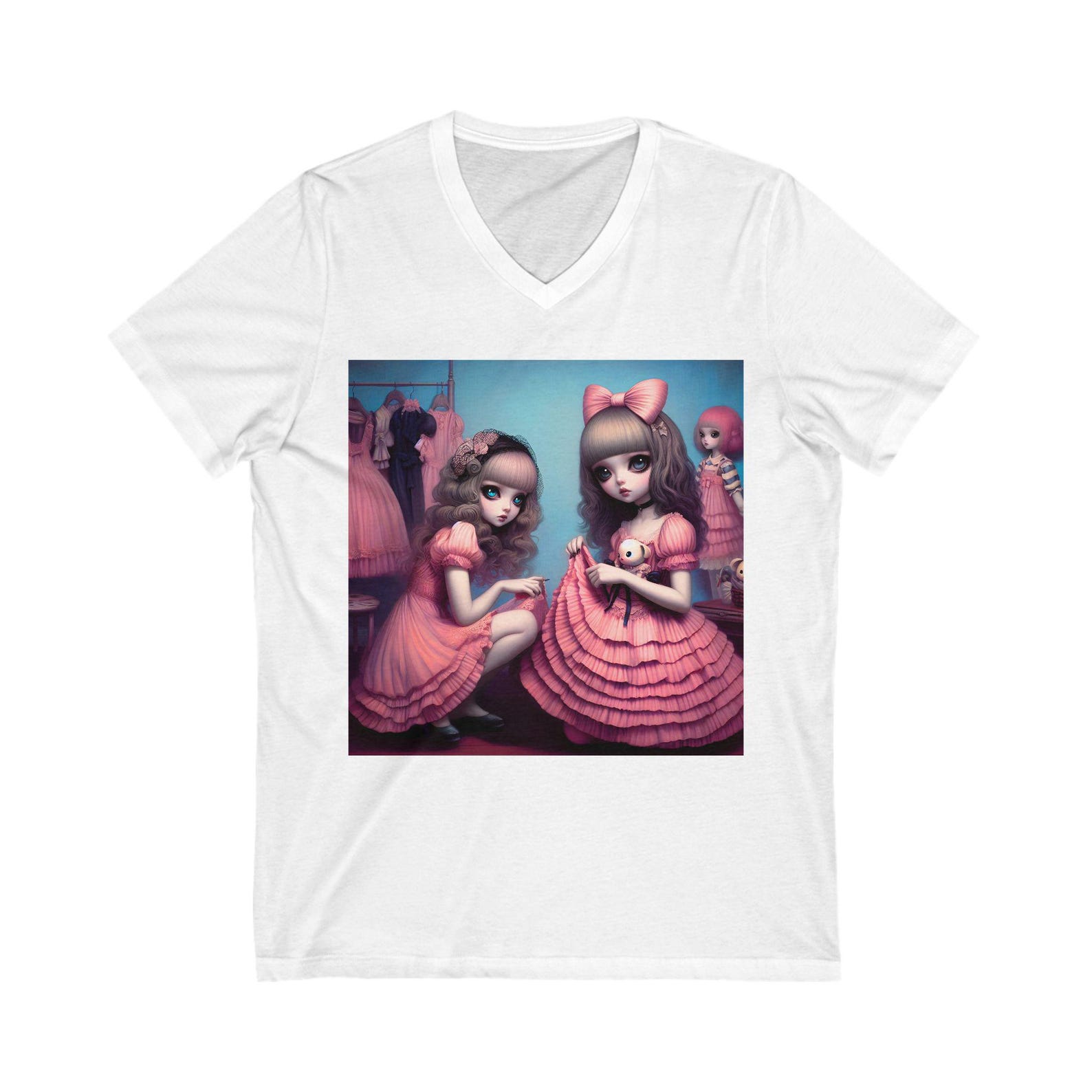 Pink Girly V-Neck Tee 100