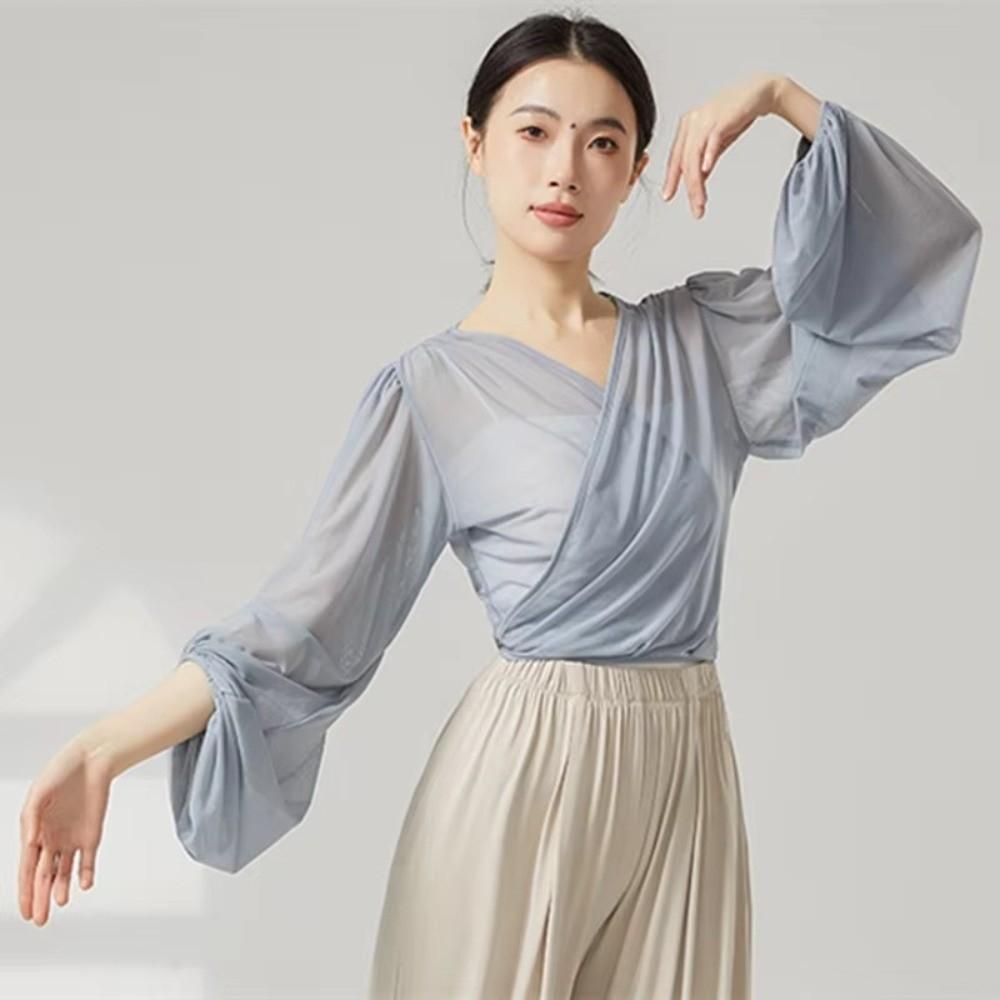 Long Sleeve Classical Dance Tops Soft Fabric Dance Performance Costume Dance Top Dance Training