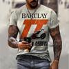 Llega Camiseta de Hombre Lemans Coche Patrón Vintage Camisetas Verano Oversize Casual Camisetas Manga Corta Hombre Ropa Hombre