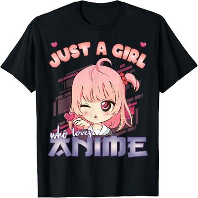Anime Merch Just A Girl Who Loves Anime Anime Girl Manga T-Shirt