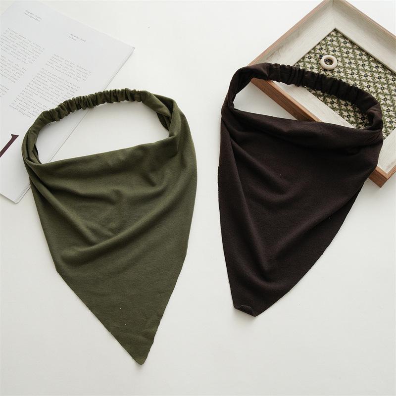 New Fashion Bohemian Solid Color Hair Scrafs Turban Headband Sweet Cotton Headscarf Triangle Bandanas For Women Hair Accessories