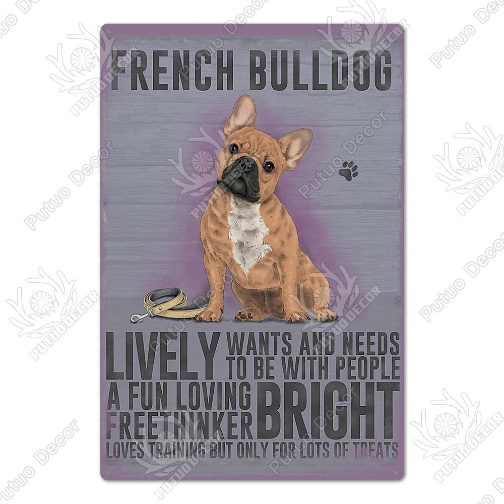 Putuo Decor Dog Vintage Tin Sign Plaque Metal Plate Wall Art Decoration for Living Room Man Cave Cafe Farm Home Retro Poster