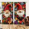 2pcs 3D Christmas Compilation Dwarf Printed Curtain for Christmas Home Decor - Rod Pocket Window Treatment for Bedroom, Office