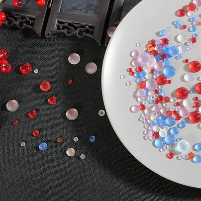 20-50Pcs Round Flat Back Spacer Clear Glass Cabochon for DIY Garment Accessories Findings