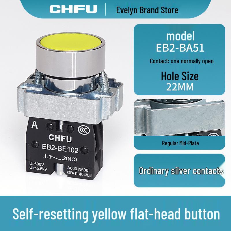 XB2 Emergency Stop Self-Locking Metal Push-Button Switch with Mushroom Head