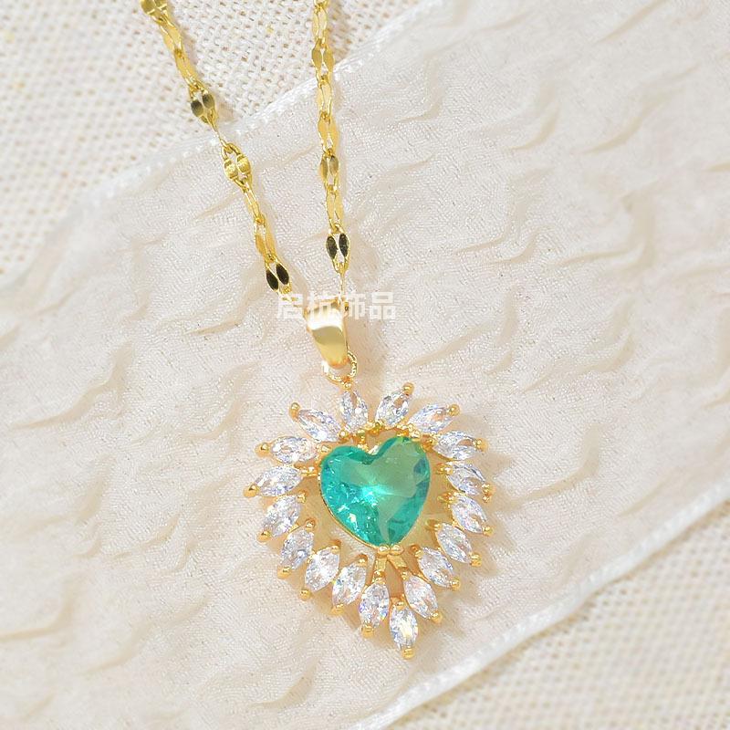 Small Feather Necklace Ethnic Style Retro Versatile Women'S Collarbone Chain Inlaid With Precious Stones Exquisite Jewelry