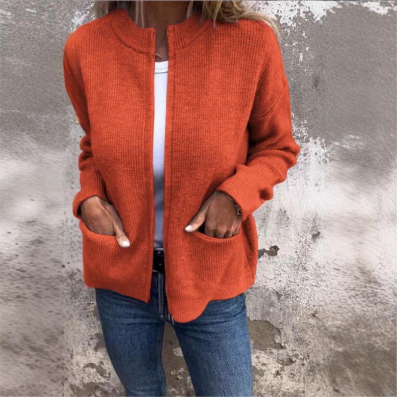Women S Long Sleeve Solid Color Loose Fit Open Front Cardigan Coat