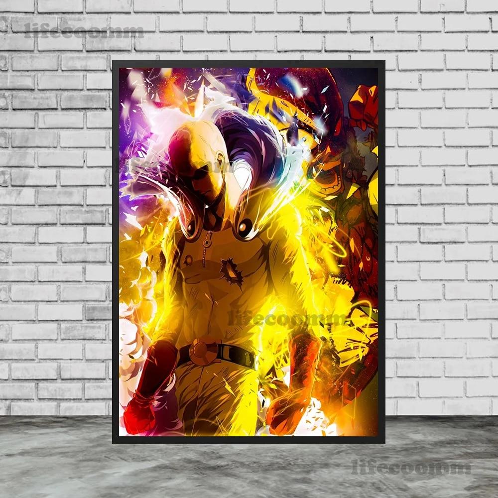 One Punch Man Janos, Saitama Hot Blooded Animație Poster și imprimare Decor Artă de perete Pânză Pictură pentru camera de zi Imprimare artistică fără cadru