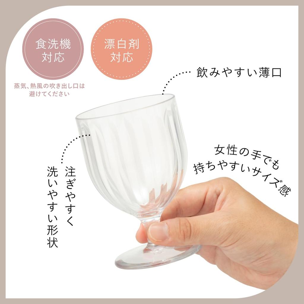 Plakira Unbreakable Wine Glass Goblet, 270ml, Heat-Resistant, Dishwasher-Safe, Made In Japan, Perfect for Home Cafes, Outdoor Activities, Kids, and
