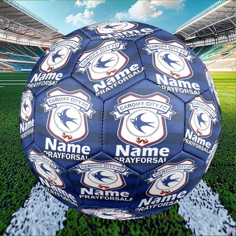 Custom Name Personalized Cardiff City FC Print Size 5 Soccer Ball Training & Match Football, for Team, Kicking, Gift for Football Enthusiasts