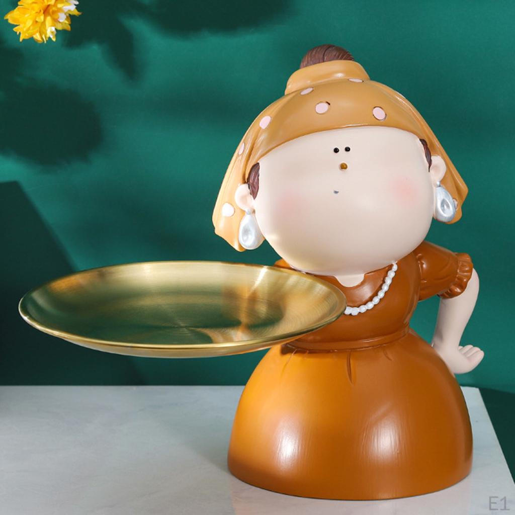 Girl Figurine Storage Tray Holder Creative Sculpture Wedding Party Decor