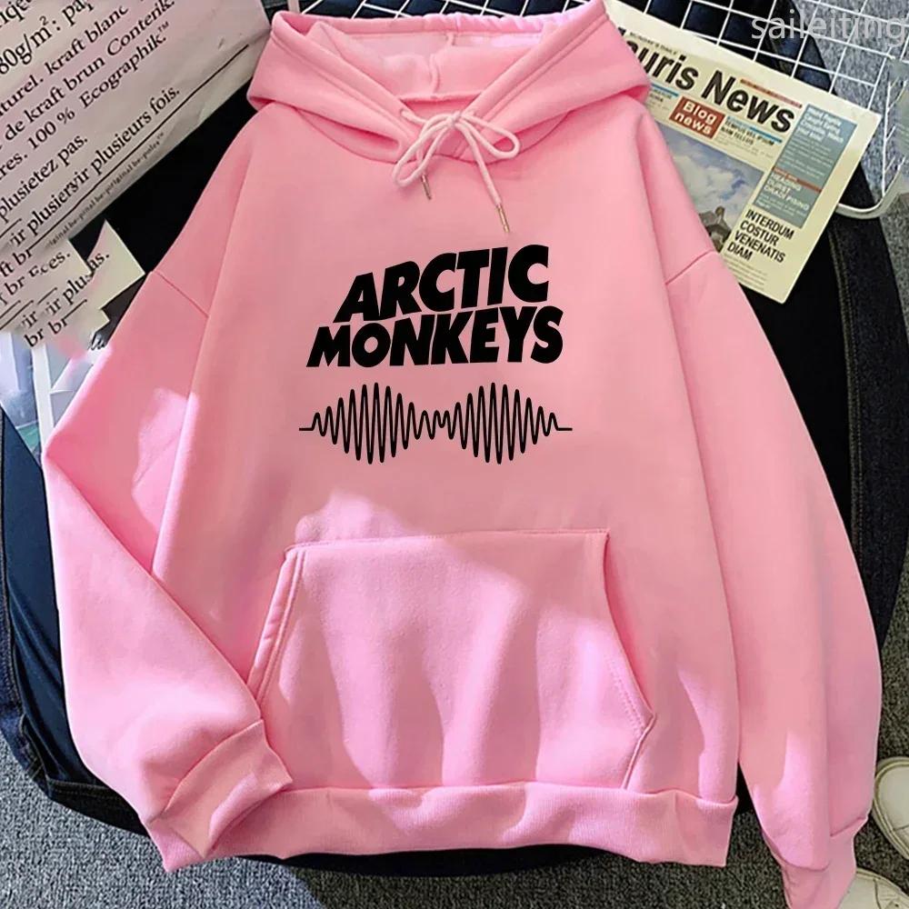 Autumn Women Fashion Kangaroo Pocket Hoodie Rock Arctic Monkeys Print Hoodie Hop Women Coats Rapper Sweater Clothing Harajuku