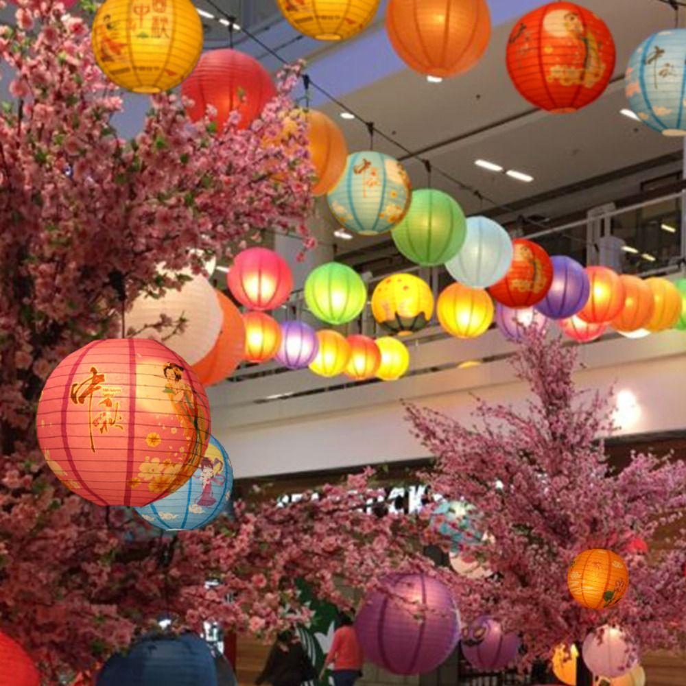 Luminous Chinese Mid Autumn Lantern Hanging Round Paper Lantern  Home Decor