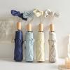 French retro umbrella folding weather and rain sun umbrella sun protection UV protection female minimalist abstinence ins wind
