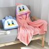 Children's Hooded Coral Fleece Bathrobe - Soft, Absorbent Cape Towel for Boys & Girls.