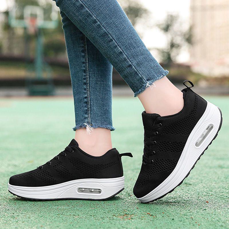 Women's Tennis Shoes Lace Up High On Platform Ladies Footwear Spring Autumn Fashion 2025 Casual 39 New Arrival Deals Aesthetic