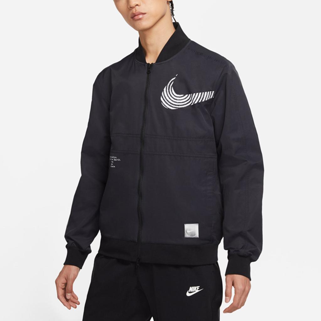 Nike Alphabet Logo Print Sports Casual Jacket Men Outerwear Black DM7900-010
