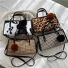 Stylish Leopard Print Tote Bag For Women Retro Chic Soft Polyester Shoulder Bag