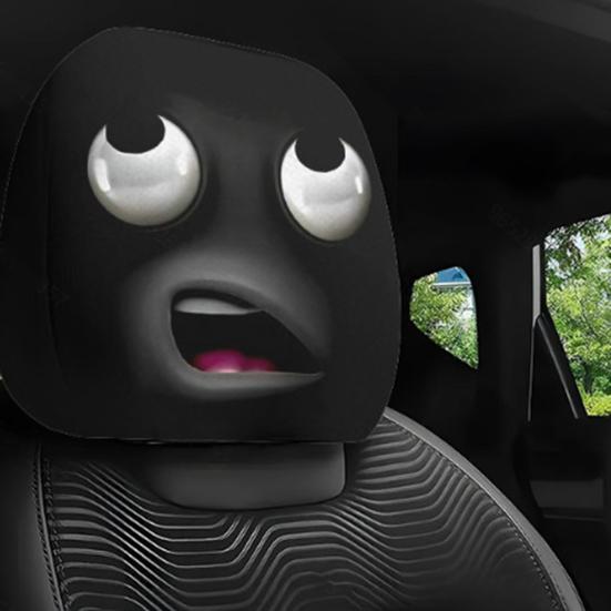 4Pcs Funny Car Headrest Covers Universal Auto Seat Head Rest Protector