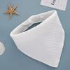 Solid Color Four-Layer Gauze Baby Bib Triangle Scarf with Snap Closure