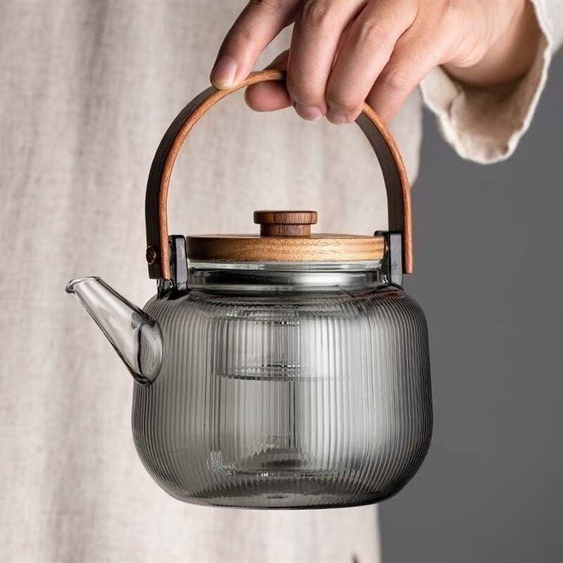 Shangqi Glass Beam Handle Tea Pot