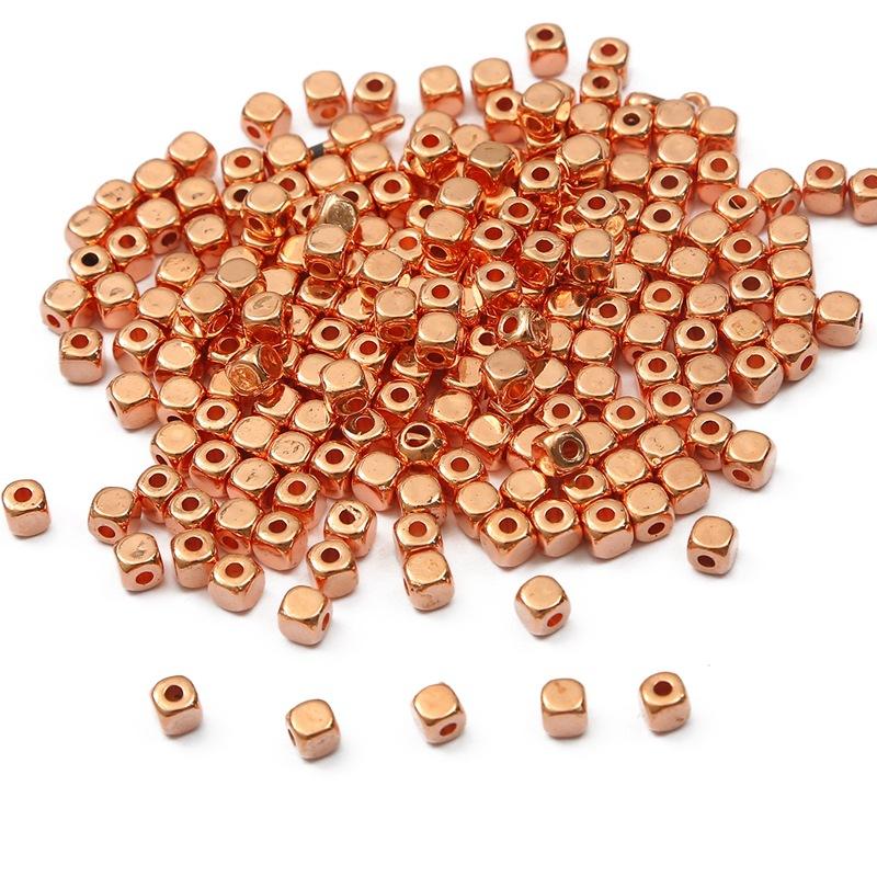 

Мини-3 мм для изготовления ювелирных изделий, ювелирные аксессуары, 200 шт.-300 шт., браслеты, ожерелье «сделай сам», CCB, 4 мм, квадратные бусины-разделители 3mm*300pcs розового золота