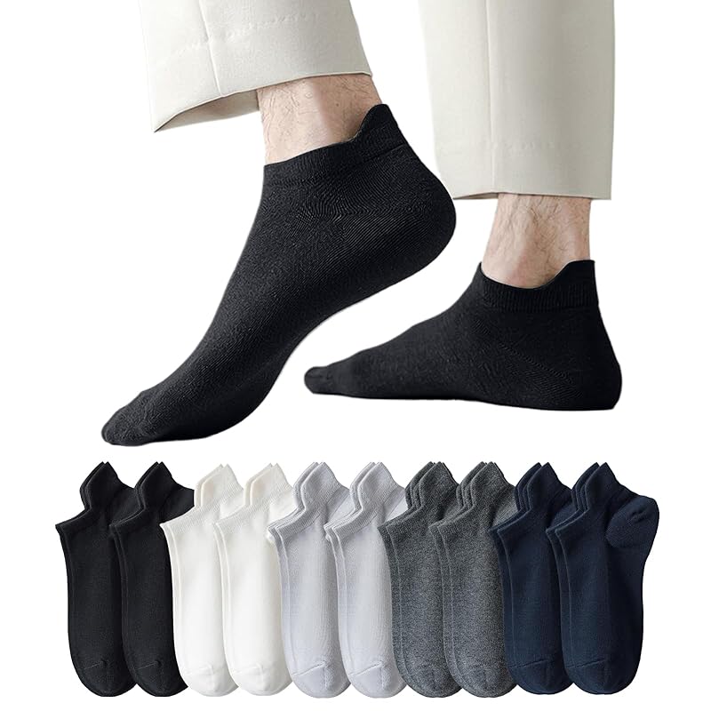 

[Kumomi] socks men s ankle socks Sports socks [antibacterial and deodorizing, moisture wicking, quick drying, non-removable, 10 pair set] Cotton