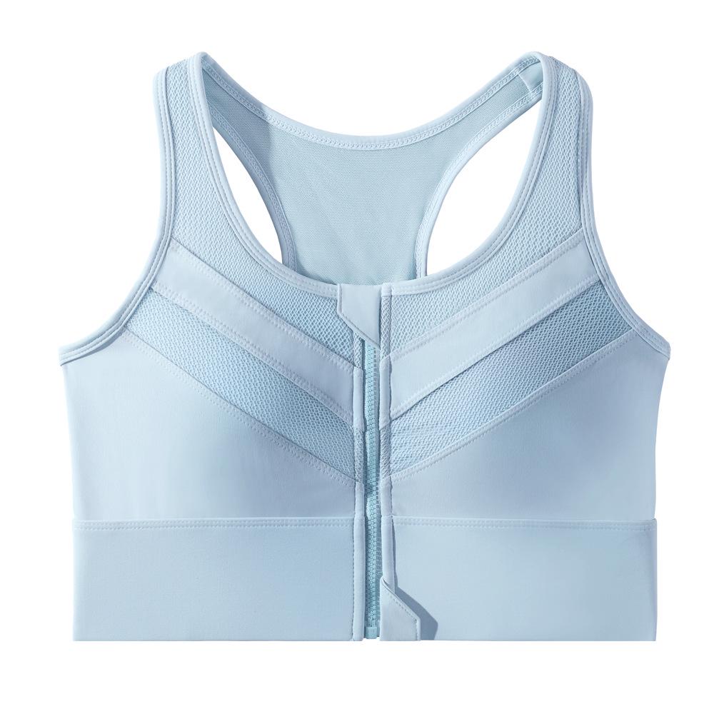 Plus Size Shockproof Zipper Sports Bra for High-Intensity Running and Yoga