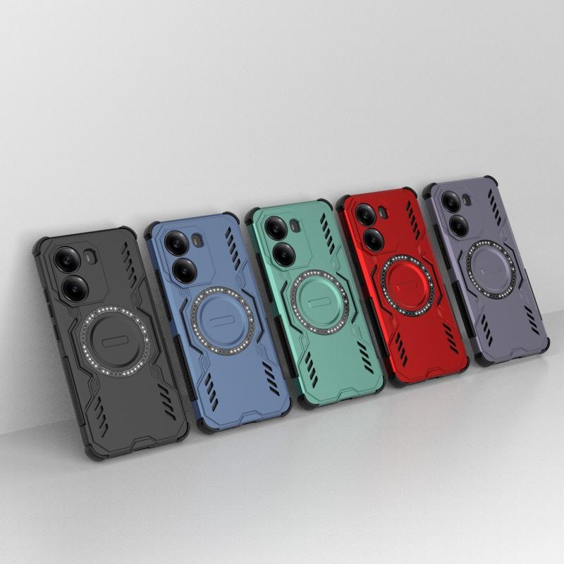 Magnetisk Luksus Armor Støtsikkert Deksel For Poco X7 Pro Capas Luksusfarge Hardt Støtsikkert Sirkulært Magnetisk Xiaomi Poco X7 Pro