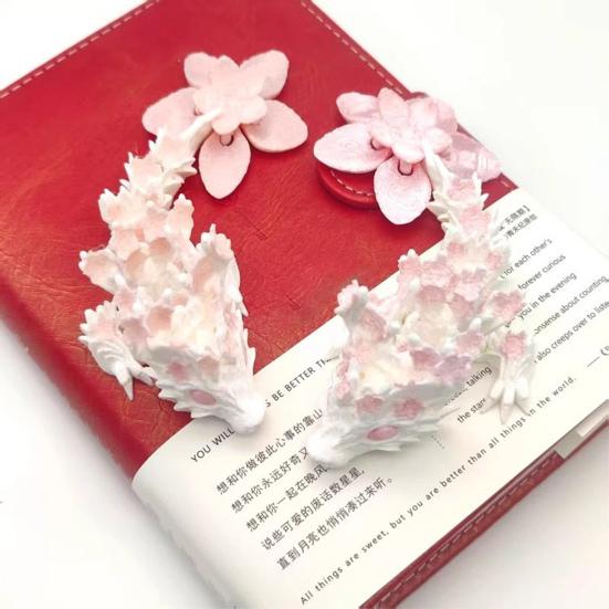 Cherry Blossom Dragon Fidget Toy 3D Printed Flower Dragon Figurine with Movable Joints Stress Relief Desktop Decoration Ornament