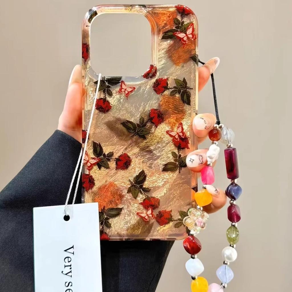 Rose for IPhone17promax Mobile Phone Case for Apple 15 Glacier Pattern 14pro Fresh Floral 13