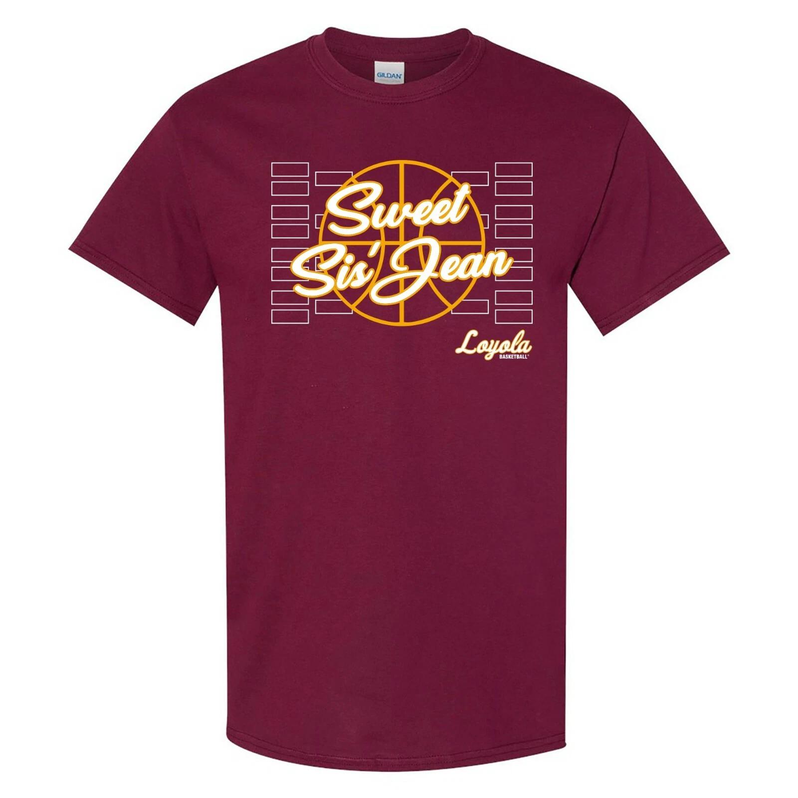 Loyola Chicago Ramblers Sweet Sis Jean, Team Color T Shirt. - Maroon XL