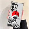 Japanese Wave Kanagawa Surfing Plating Phone Case For Samsung Galaxy S24 S25 FE S26 Edge S23 Ultra S22 S21 Plus S20 Anti-Fall Ai