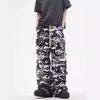 Men's Retro Hiphop Camouflage Cargo Pants: Loose, Straight-Leg, Multi-Pocket Design.