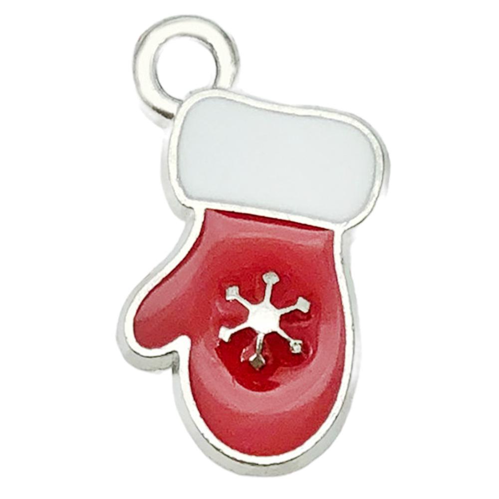 

Белый K Рождественский браслет-шарм с подвесками Санты, Елки, Снеговика и Снежинки