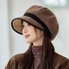 Versatile Plush Thickened Octagonal Hat for Women In Autumn and Winter New Outdoor Windproof and Warm Beret Big Head Siding Cap