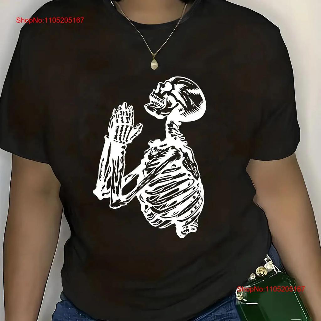 Pray Neck T Shirt For Unisex Casual Slight Stretch Vintage Breathable Soft Designer Clothes Unisex Fashion Versatile