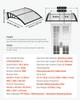 Awnings for Door Entrance, 38 x 40 in, Exterior Front Door Window Awnings with Drainage & ABS Bracket, Rain Snow Sun Protection, Overhang