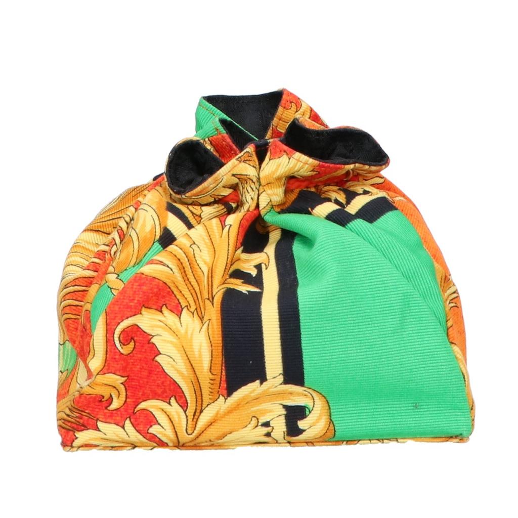 GIANNI VERSACE [Beautiful Condition] Sunburst Jewelry Drawstring Bag Pouch Orange / multicolorUsed