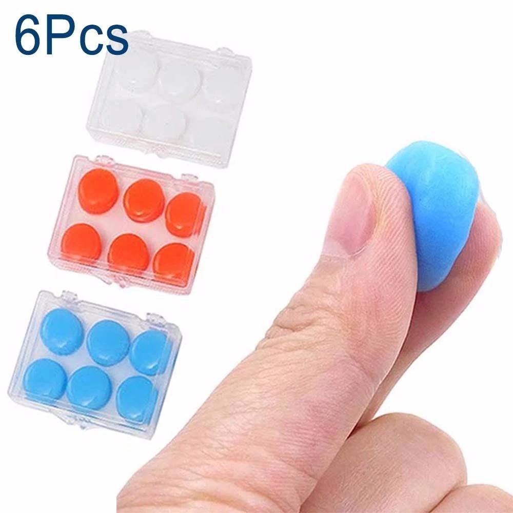 6Pcs Silicone Ear Plugs Sleep Anti-Noise Snoring Earplugs Noise Cancelling for Sleeping Noise Reduction Protect Hearing Travel