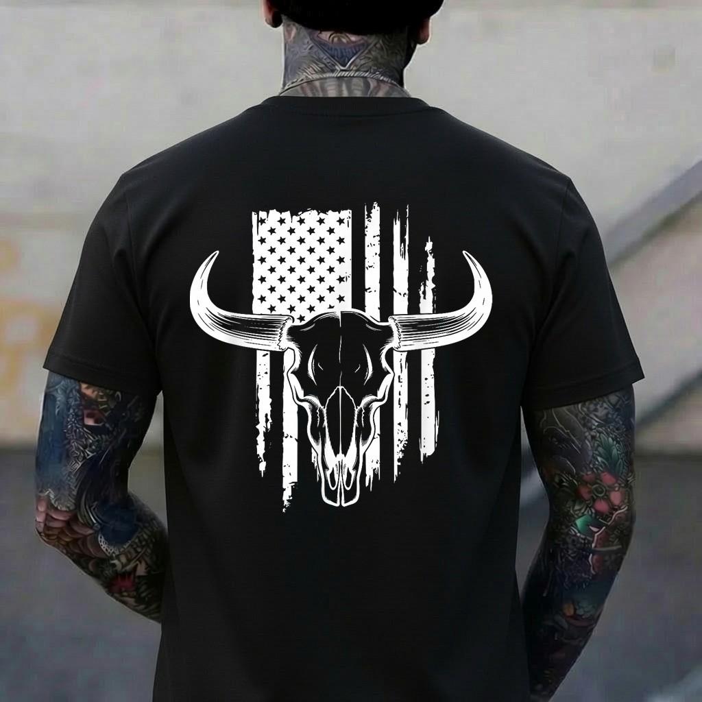 Bullskull, Rustic Howdy, Bull Skull, Bull Head T-Shirt 2XL