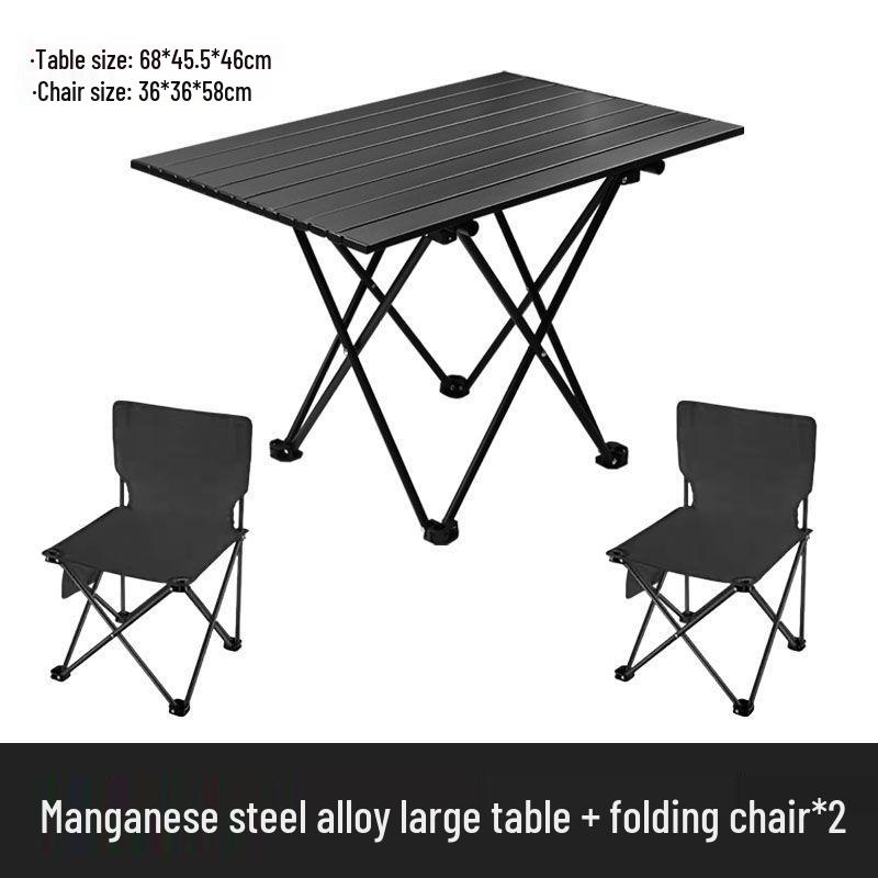 Portable Aluminum Folding Picnic Table & Chairs Set for Camping