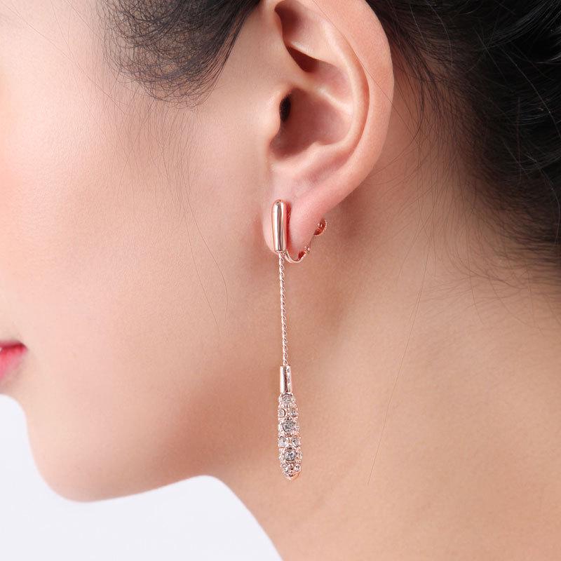 925 Silver Needle Non-Piercing Ear Clips for Women – Long Dangle, Painless, Simple Mori and Cold Style Stud Earrings