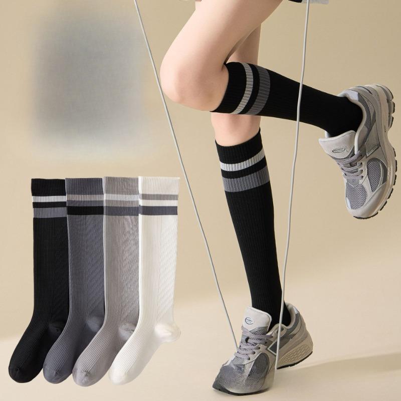 Pressure Sports Socks, Women's Fitness Running Muscle Compression Calf Socks, Professional Cycling Rope Skipping Long Stockings