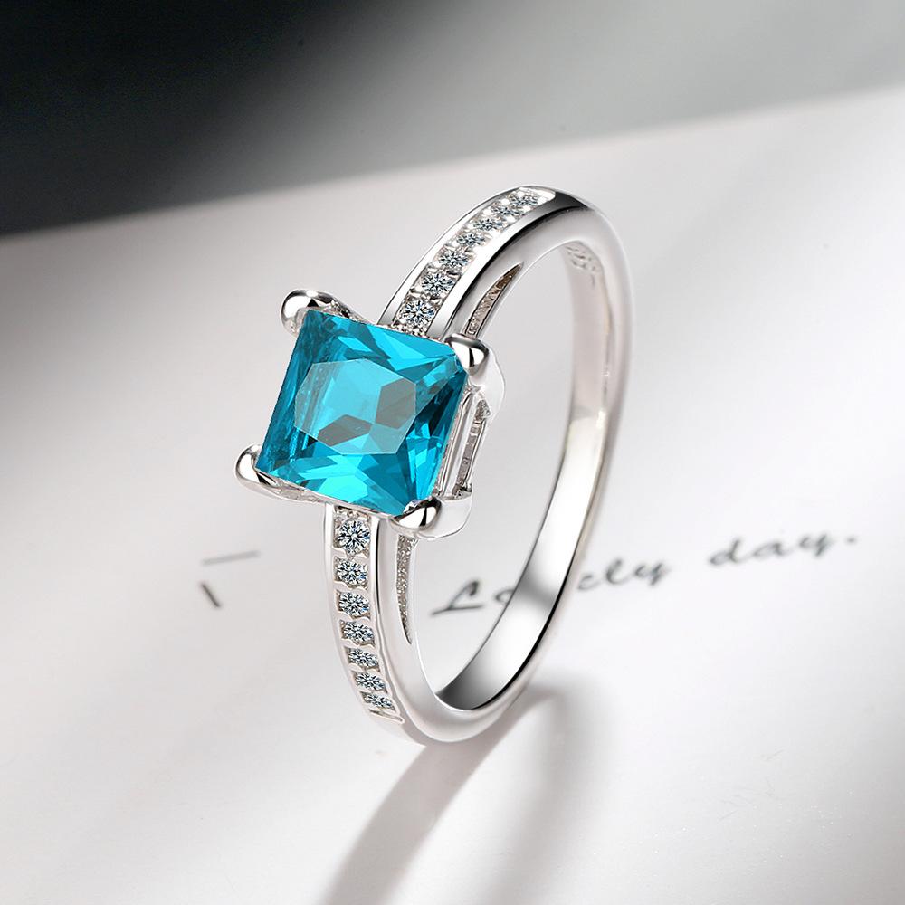 925 Silver Rings Size 5#-10# Quadrate Zircon High Quality For Women Fine Wedding Jewelry Accessories Party Gifts