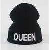 Autumn and Winter Popular European and American styles for men and women KING QUEEN Embroidered Knit Hat Couple's woolen hat Beanie winter hat